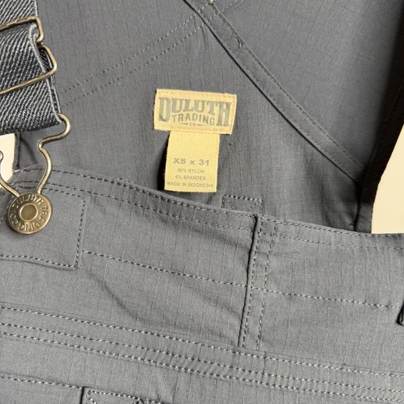 Duluth Trading Heirloom Gardening Bib Overalls Ripstop Dark Gray Womens XS x 31 - Picture 8 of 9